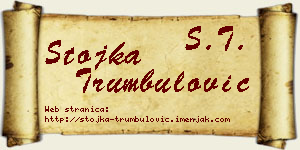 Stojka Trumbulović vizit kartica